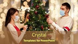  Presentation with virus disease - Colorful slide set enhanced with health-people-and-winter-holidays backdrop and a tawny brown colored foreground