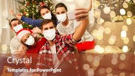  Presentation with virus disease - Theme with health-people-and-winter-holidays background and a tawny brown colored foreground
