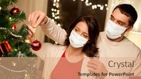  Presentation with virus disease - Colorful PPT theme enhanced with health-people-and-winter-holidays backdrop and a coral colored foreground