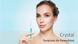  Presentation with injection plastic - Colorful PPT theme enhanced with health-people-cosmetology-plastic-surgery backdrop and a lemonade colored foreground