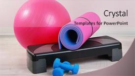  Presentation with fitness - Presentation theme with pilates - different tools for fitness background and a lemonade colored foreground