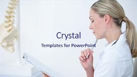  Presentation with medical desk - Colorful presentation theme enhanced with health plan - doctor writing on clipboard backdrop and a  colored foreground