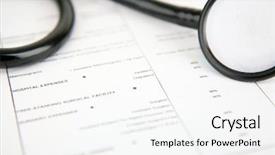  Presentation with paperwork - Amazing presentation having health plan - medical insurance paperwork backdrop and a  colored foreground