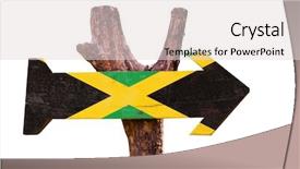  Presentation with jamaica - Beautiful presentation theme featuring jamaica flag sign isolated backdrop and a light gray colored foreground