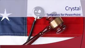  Presentation with usa flag - Colorful slides enhanced with medical politics - stethoscope with gavel on background backdrop and a sky blue colored foreground