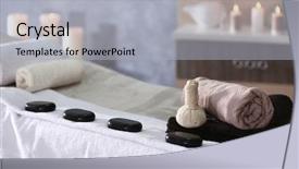  Presentation with health wellness - Slide deck with health privacy - place for relaxation in modern background and a  colored foreground