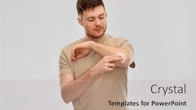  Presentation with health - Slide set featuring health-problem-and-people-concept background and a mint green colored foreground