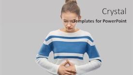  Presentation with stomach - Audience pleasing theme consisting of health-problem-and-people-concept backdrop and a light gray colored foreground