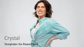  Presentation with back pain - Slides enhanced with health-problem-and-people-concept background and a light gray colored foreground
