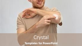  Presentation with young happy people smiling - Colorful PPT theme enhanced with health-problem-and-people-concept backdrop and a coral colored foreground