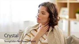  Presentation with concept for problem solving many - Colorful slide set enhanced with cold and health problem concept backdrop and a coral colored foreground