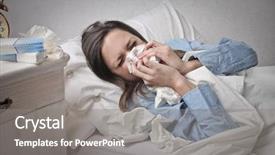  Presentation with bed - Audience pleasing slide set consisting of health problems - ill in bed backdrop and a gray colored foreground