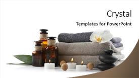  Presentation with spa - Amazing theme having health products - beautiful spa composition on white backdrop and a white colored foreground
