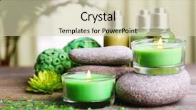  Presentation with spa stones leaves - Audience pleasing slide set consisting of health products - beautiful spa composition with spa backdrop and a soft green colored foreground