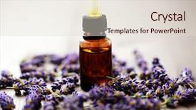  Presentation with lavender flowers - Amazing presentation theme having health products - bottle of lavender massage oil backdrop and a lemonade colored foreground