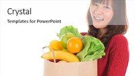  Presentation with happy smiling woman dental health - PPT layouts having health products - happy smiling young asian woman background and a white colored foreground