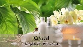  Presentation with perfume - Amazing PPT layouts having health products - spa still life with perfume backdrop and a coral colored foreground