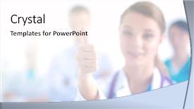  Presentation with female leader social media - Slide deck featuring health professional - attractive female doctor in front background and a  colored foreground