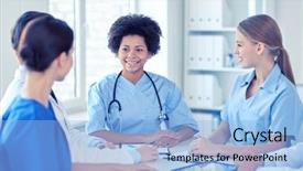 Presentation with medical profession - Amazing presentation having health professional - hospital profession people and medicine backdrop and a light blue colored foreground