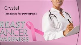  Presentation with pink ribbon breast awareness - Cool new presentation theme with health professionnals - breast cancer awareness message backdrop and a lemonade colored foreground
