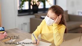  Presentation with student health - Cool new slides with health-protection-education-and-pandemic backdrop and a coral colored foreground