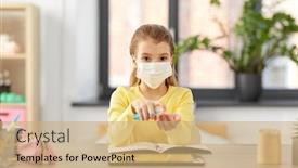  Presentation with student health - Colorful slide deck enhanced with health-protection-education-and-pandemic backdrop and a coral colored foreground