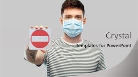  Presentation with medical sign - PPT theme enhanced with health-protection-safety-and-pandemic background and a light gray colored foreground
