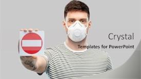  Presentation with safety - PPT layouts with health-protection-safety-and-pandemic background and a light gray colored foreground