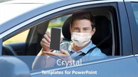  Presentation with medical face mask - Slide deck enhanced with health-protection-safety-and-pandemic background and a teal colored foreground