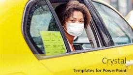  Presentation with safety driving - Colorful presentation design enhanced with health-protection-safety-and-pandemic backdrop and a yellow colored foreground