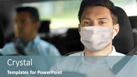  Presentation with safety driving - Amazing presentation design having health-protection-safety-and-pandemic backdrop and a seafoam green colored foreground