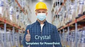  Presentation with medical face mask - Slide deck consisting of health-protection-safety-and-pandemic background and a ocean colored foreground