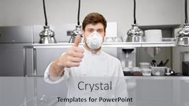  Presentation with cook chef - Cool new theme with health-protection-safety-and-pandemic backdrop and a light gray colored foreground