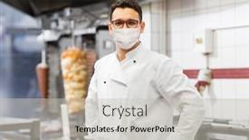  Presentation with medical face mask - Beautiful theme featuring health-protection-safety-and-pandemic backdrop and a light gray colored foreground