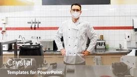  Presentation with medical face mask - Presentation theme featuring health-protection-safety-and-pandemic background and a gray colored foreground