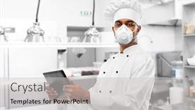  Presentation with indian restaurant - PPT theme with health-protection-safety-and-pandemic background and a light gray colored foreground