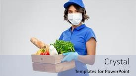  Presentation with food safety - PPT theme consisting of health-protection-safety-and-pandemic background and a light blue colored foreground