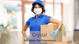  Presentation with medical face mask - Beautiful slides featuring health-protection-safety-and-pandemic backdrop and a lemonade colored foreground