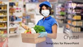  Presentation with food safety - Slides with health-protection-safety-and-pandemic background and a soft green colored foreground