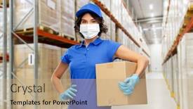  Presentation with medical face mask - Slide deck consisting of health-protection-safety-and-pandemic background and a coral colored foreground