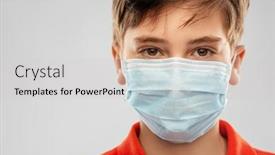  Presentation with safety - Slide deck featuring health-protection-safety-and-pandemic background and a light gray colored foreground