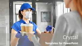  Presentation with food safety - Colorful PPT theme enhanced with health-protection-safety-and-pandemic backdrop and a gray colored foreground