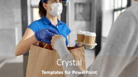  Presentation with food safety - Slide set having health-protection-safety-and-pandemic background and a coral colored foreground