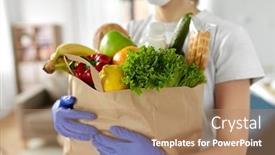  Presentation with food safety - Presentation featuring health-protection-safety-and-pandemic background and a coral colored foreground