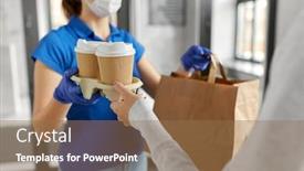  Presentation with food safety - Audience pleasing presentation theme consisting of health-protection-safety-and-pandemic backdrop and a coral colored foreground