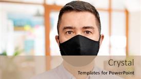  Presentation with face mask - Colorful presentation theme enhanced with health-protection-safety-and-pandemic backdrop and a coral colored foreground