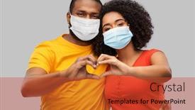  Presentation with american heart - Slide deck with health-quarantine-and-pandemic-concept background and a red colored foreground