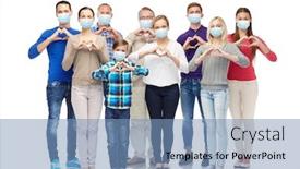  Presentation with medical virus - Slide set featuring health-quarantine-and-pandemic-concept background and a teal colored foreground