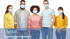  Presentation with medical virus - Beautiful PPT theme featuring health-quarantine-and-pandemic-concept backdrop and a ocean colored foreground