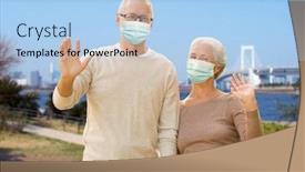  Presentation with medical virus - Colorful PPT theme enhanced with health-quarantine-and-pandemic-concept backdrop and a light blue colored foreground